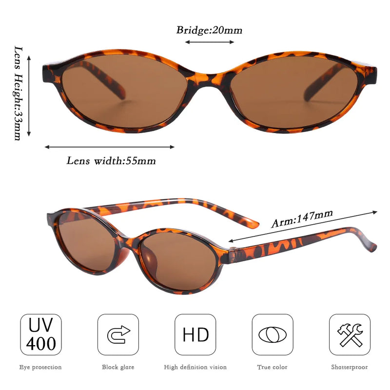 Retro Oval Sunglasses with UV400 Protection