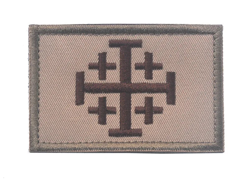Knights Templar Cross Patch with Hook and Loop Backing