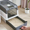 Enclosed Cat Litter Box with Drawer and Scoop