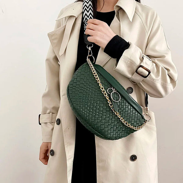 Woven Pattern Waist Bag for Women – Versatile Crossbody & Fanny Pack