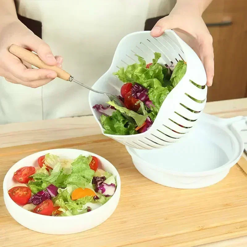 Salatschneider-Schüssel mit Deckel