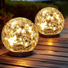 Solar-Powered Cracked Glass Globe Light