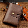 Vintage Leather Wallet with RFID Protection and Multiple Compartments