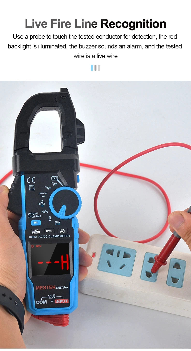 1000A True RMS Digital Clamp Meter with NCV Detection