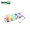 White 1PC LED clickable fidget keychain with a keyboard design featuring multiple colored LEDs.