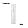 A clear, transparent refillable foaming soap dispenser bottle with a pump mechanism.