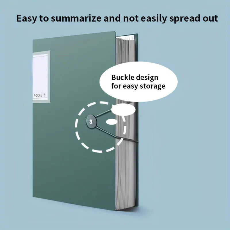 60-Pocket A4 Expanding File Organizer with Durable Waterproof Cover