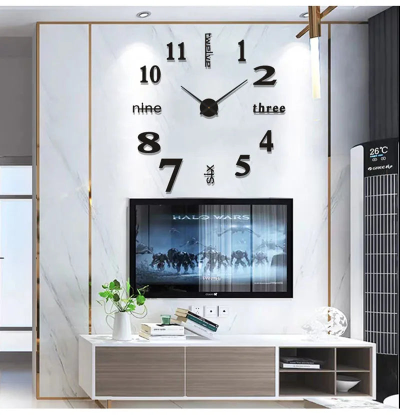 Modular 3D Number Wall Clock with Silent Movement