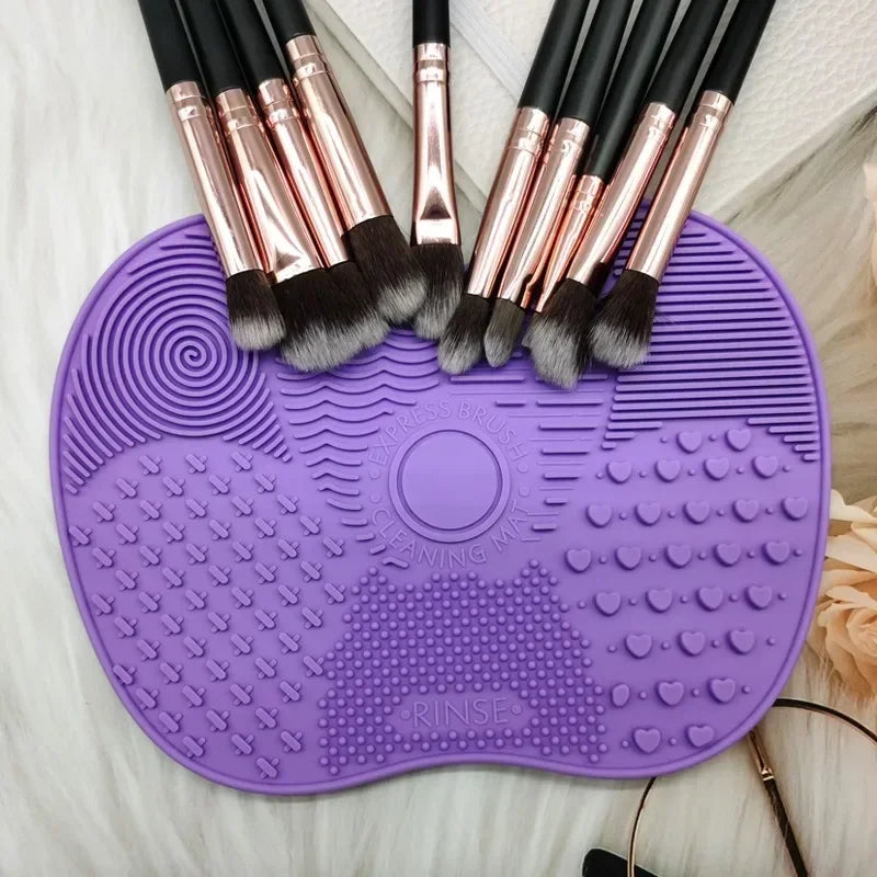 Silicone Makeup Brush Cleaning Mat with Textured Surface