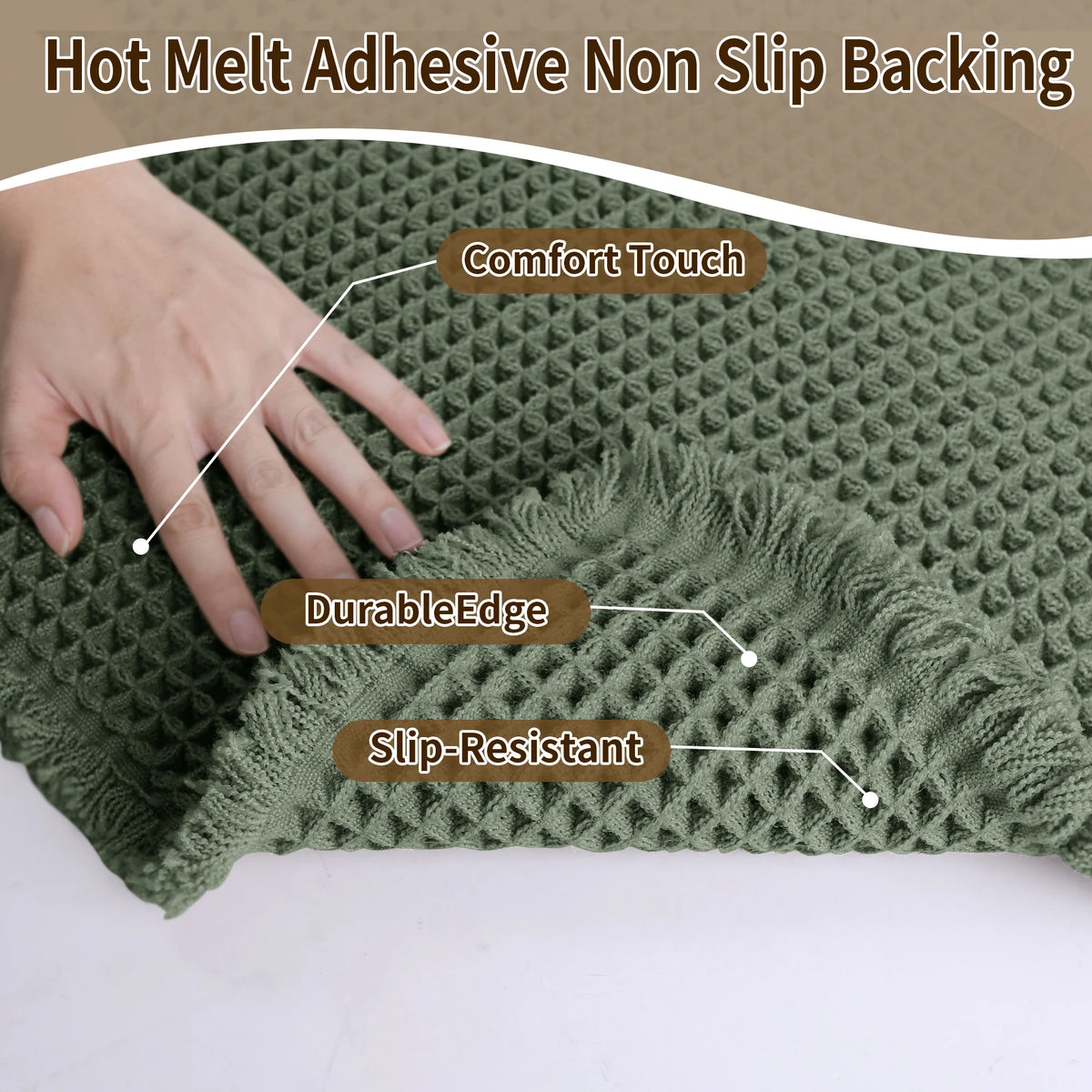 Waffle Textured Quick-Dry Bath Mat with Non-Slip Backing