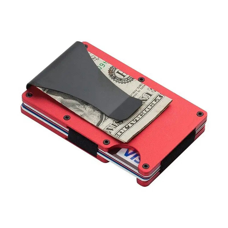 Portefeuille RFID en aluminium fin avec attache-monnaie