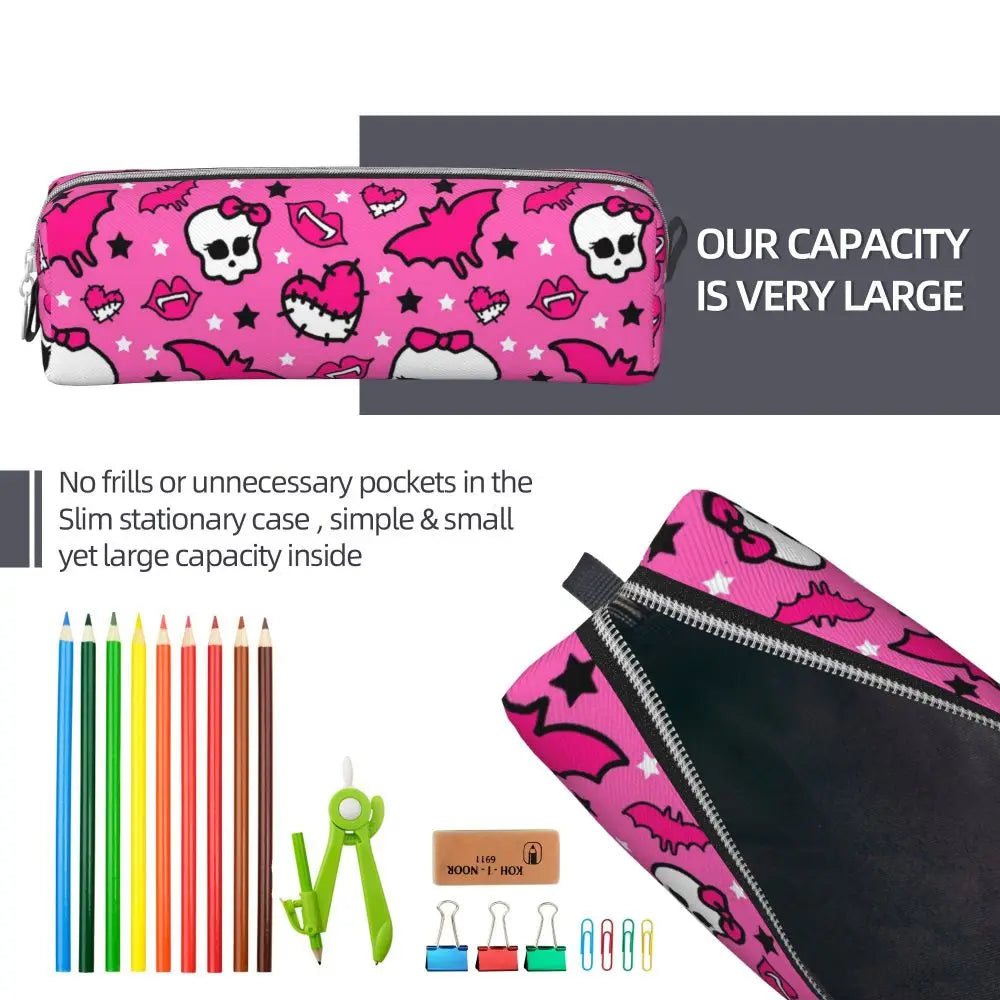 Monster High Pink Pattern Pencil Case