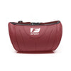 A maroon memory foam car seat headrest neck pillow with a textured surface and an F Sport logo.