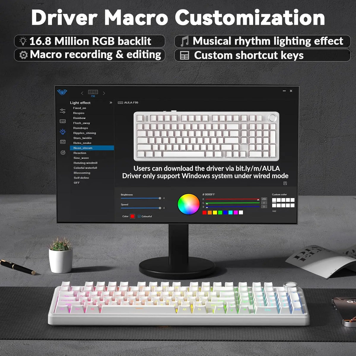 AULA F99 Pro Wireless Silent Mechanical Keyboard with RGB