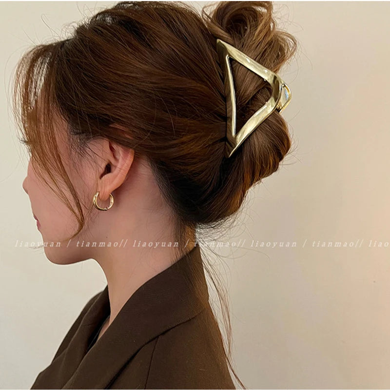 Gold S-Shaped Metal Hair Claw