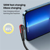 120W Fast Charging USB-C Cable with 90° Elbow Design