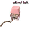 Pink LED mechanical keychain fidget toy with custom keycaps