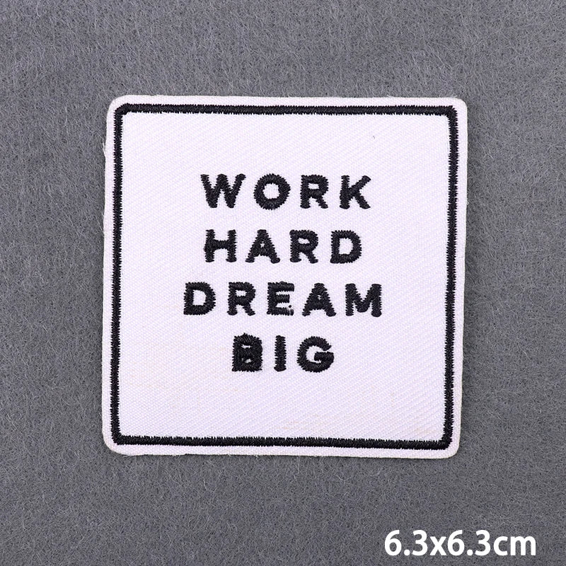 Encouraging Embroidery Iron-On Patches for Clothing and Accessories