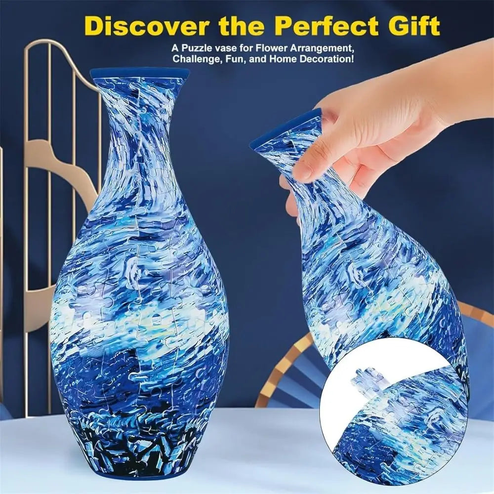 3D Curved Puzzle Vase with Detachable Water Cup