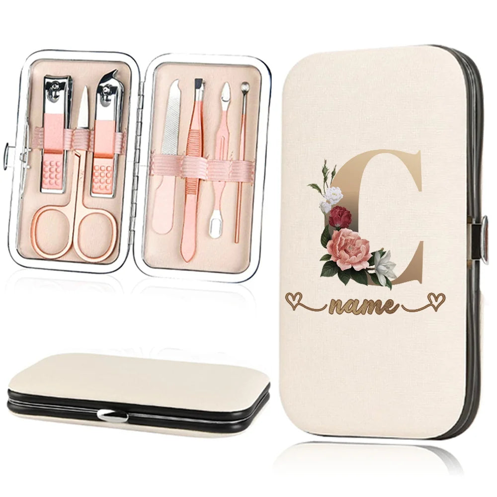 Portable Stainless Steel Manicure & Pedicure Set with Organizer Case