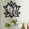 Handcrafted Lotus Wooden Wall Shelf with Cutout Design