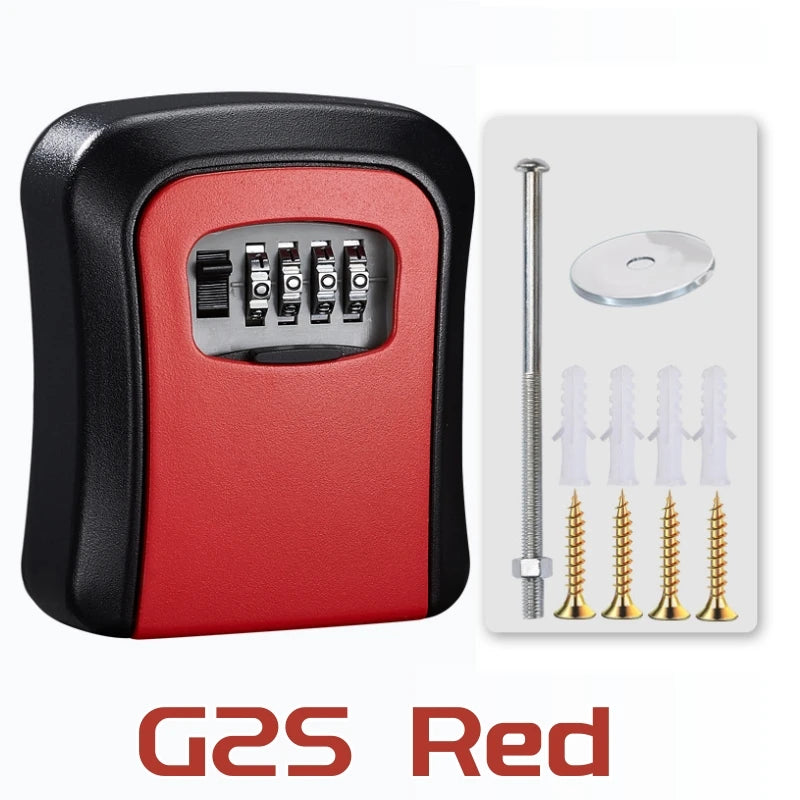 Wall-Mounted 4-Digit Combination Key Lock Box for Secure Key Storage