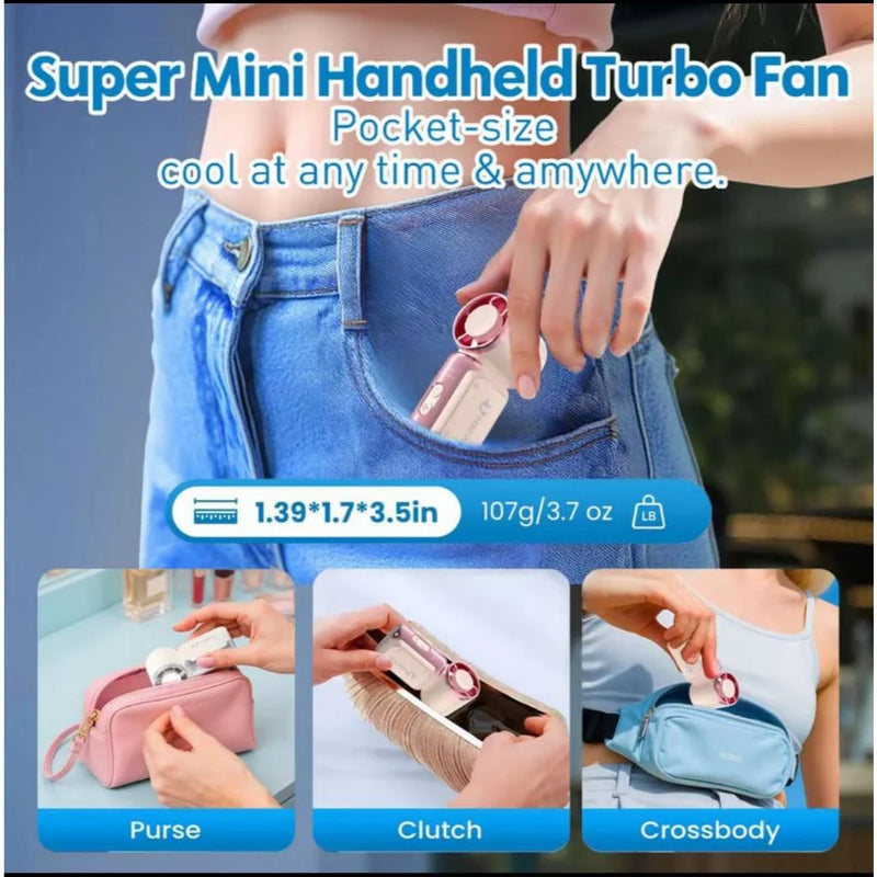 Mini Handheld Turbo Fan with LED Display