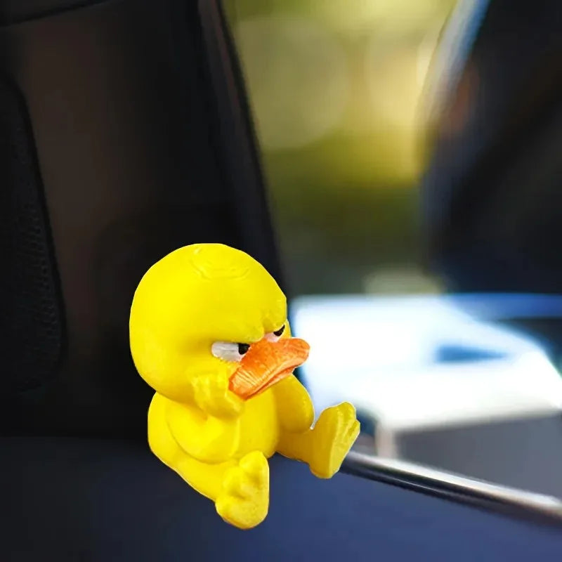 Grumpy Yellow Duck Garden Statue