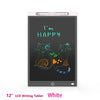 A white 12-inch LCD writing tablet displaying a drawing of two cats.