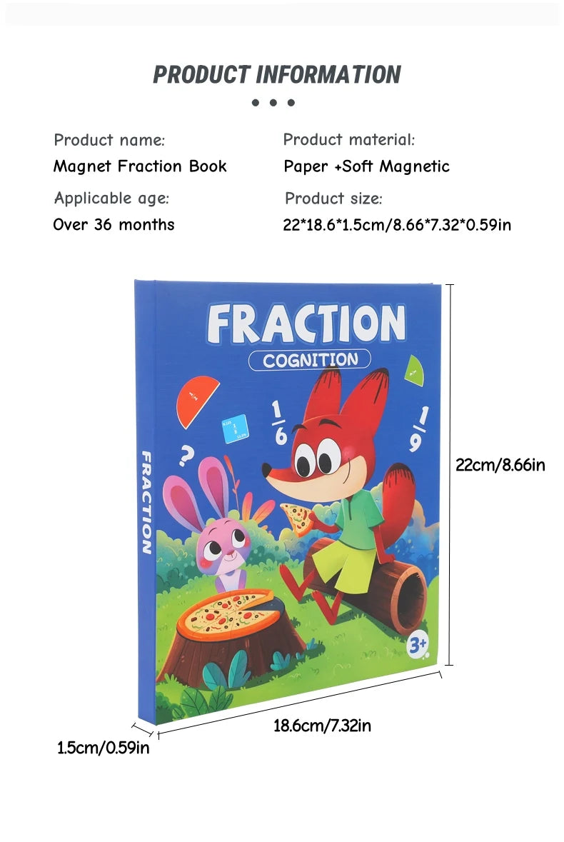 Magnetic Fraction Teaching Set with Charts & Erasable Practice Area