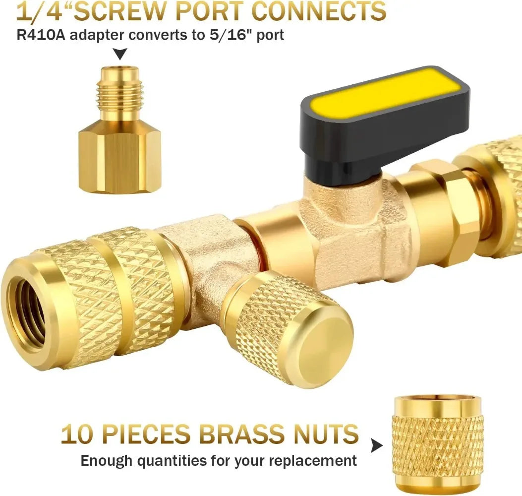 Dual-Size Refrigerant Valve Core Remover & Installer Kit with 10 Spare Cores