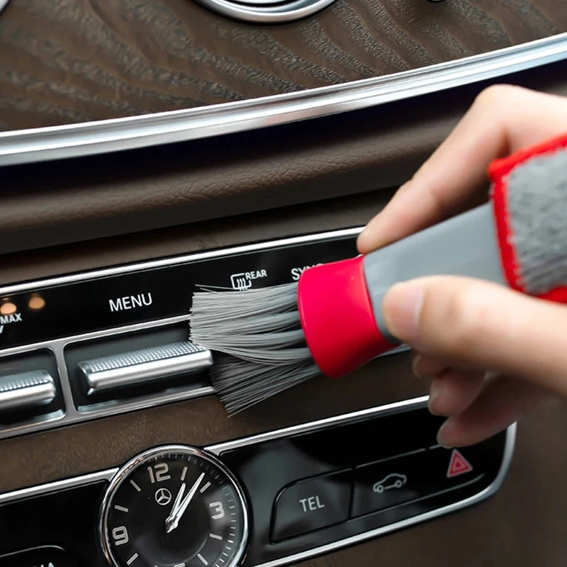 Car Air Vent Cleaning Brush with Microfiber Pad