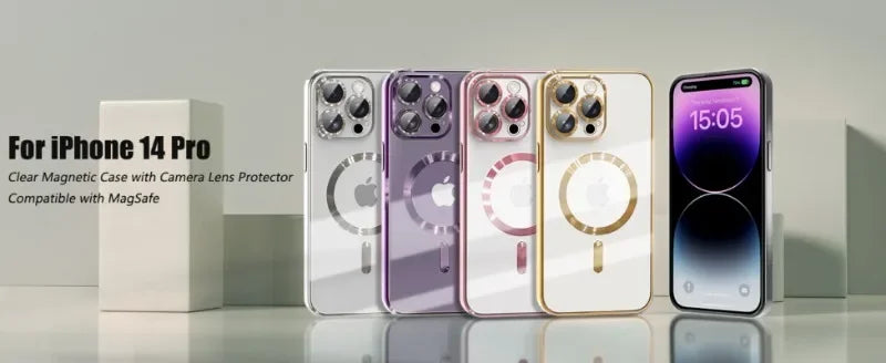 Clear Magnetic iPhone Case with Camera Lens Protector