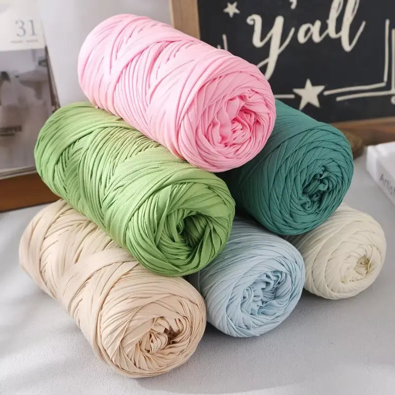 Elastic T-Shirt Yarn for Crochet and Knitting (2-Pack, 50m Each)