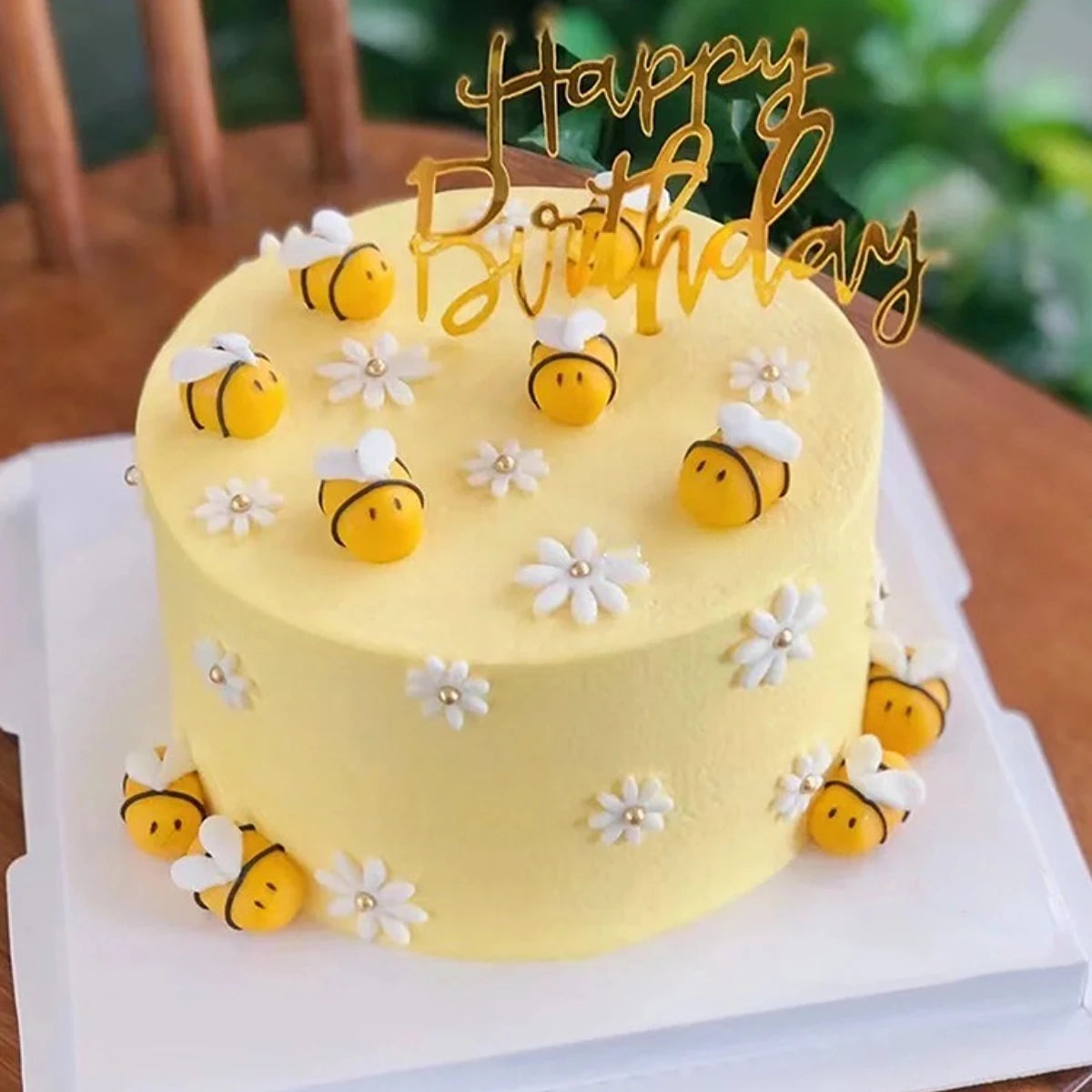 Gold Acrylic Happy Birthday Cake Topper Set (10 Pieces)
