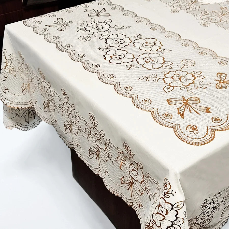 European-Style Waterproof Lace Tablecloth