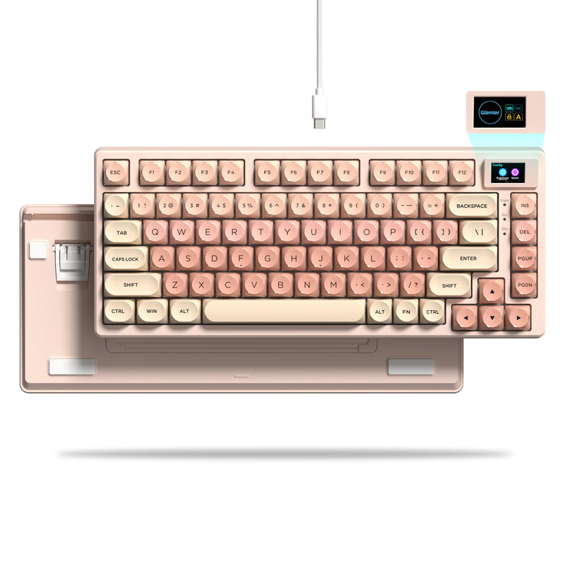 Compact Mechanical Keyboard with OLED Display and Hot-Swappable Switches