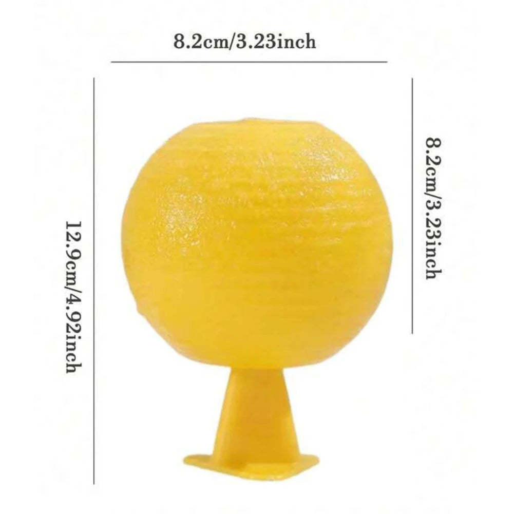 Yellow sticky fruit fly trap ball with a stand for indoor and outdoor pest control