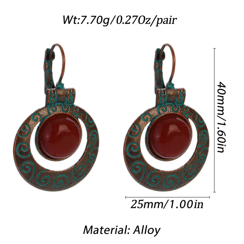 Boho Turquoise Geometric Drop Earrings
