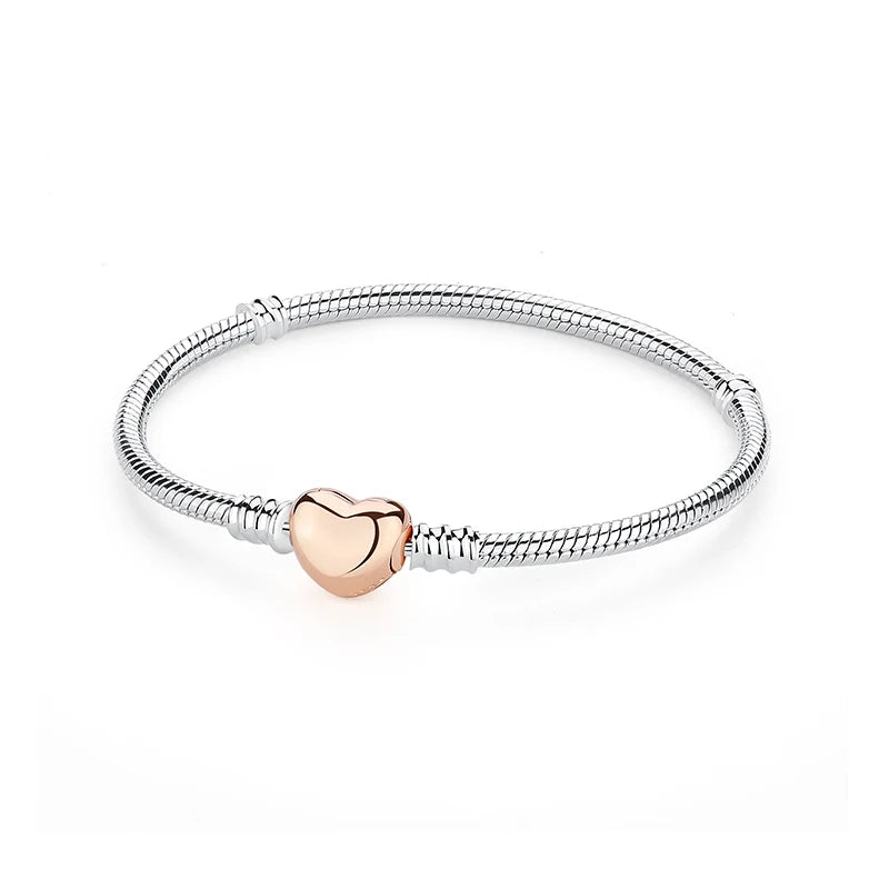 925 Sterling Silver Heart Charm Bracelet