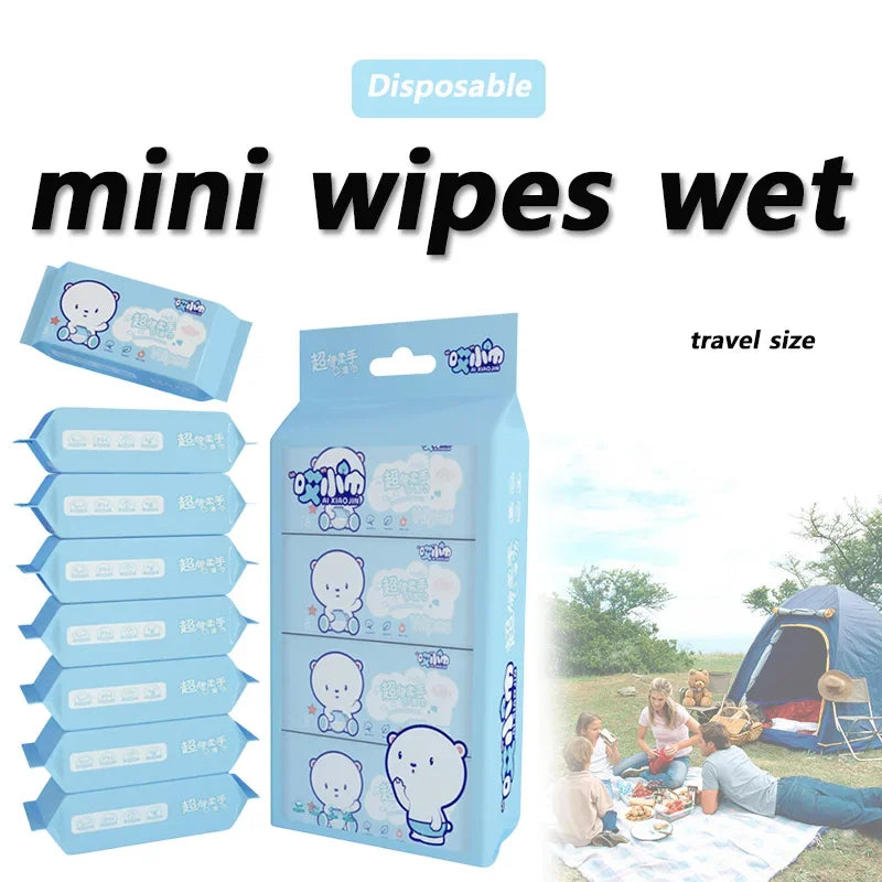Mini Disposable Hand & Mouth Wipes - Portable Travel Pack