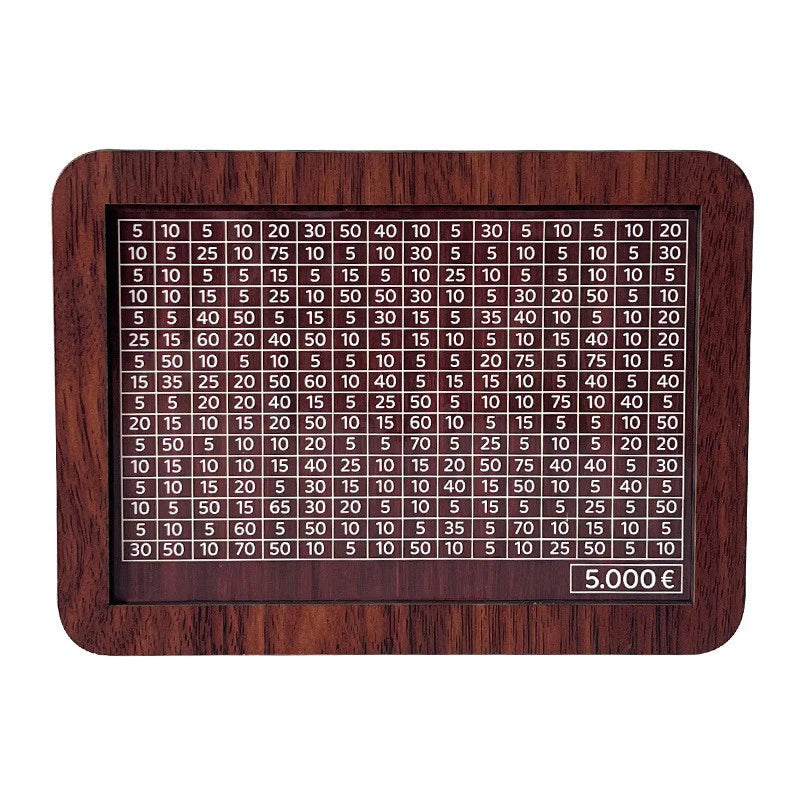 Cofre de madera para monedas con contador de ahorros