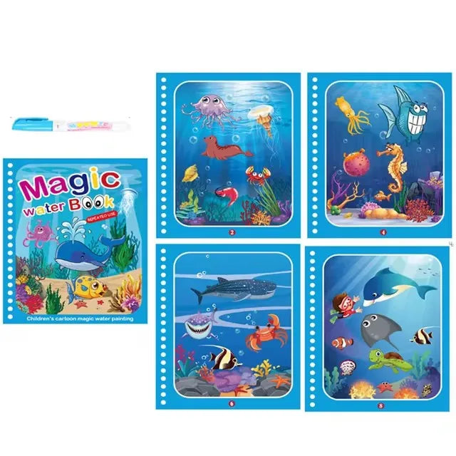 Cahier de Peinture Magique à l'Eau Réutilisable avec Stylo