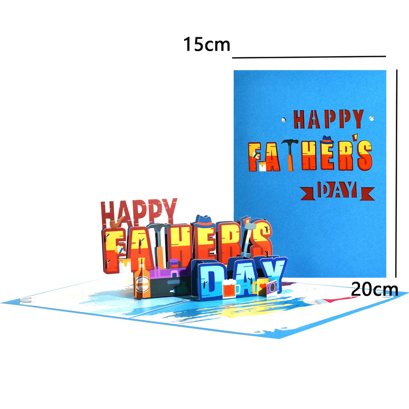 3D Pop-Up Father's Day Greeting Card with Notecard