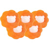 A set of orange, porous laundry balls designed for removing pet hair and lint.