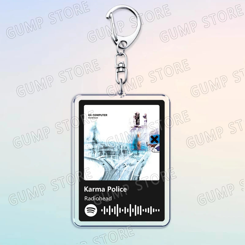 Radiohead Music Keychain Set with Song-Inspired Designs