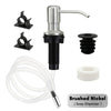 Stainless steel liquid soap dispenser with a pump mechanism and clear tubing