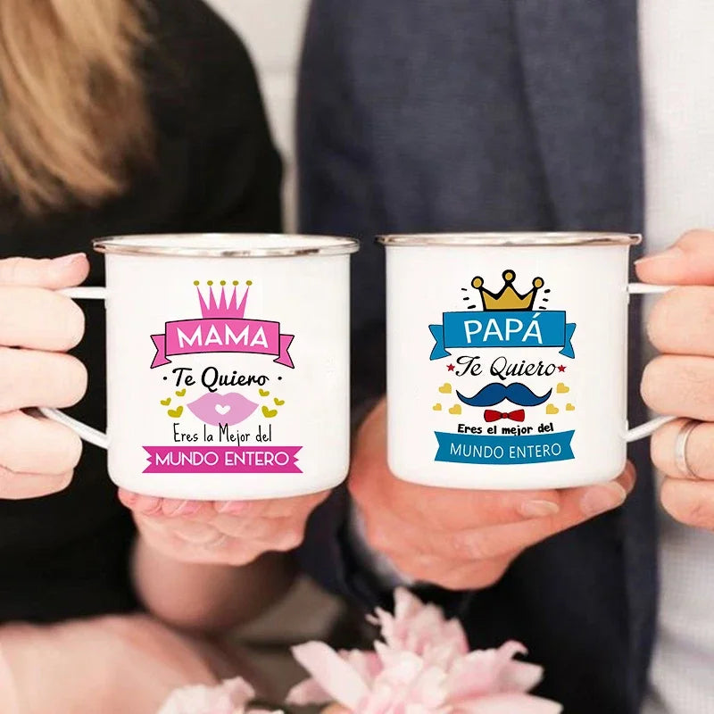 Mug de Camping en Émail « Meilleurs Parents »