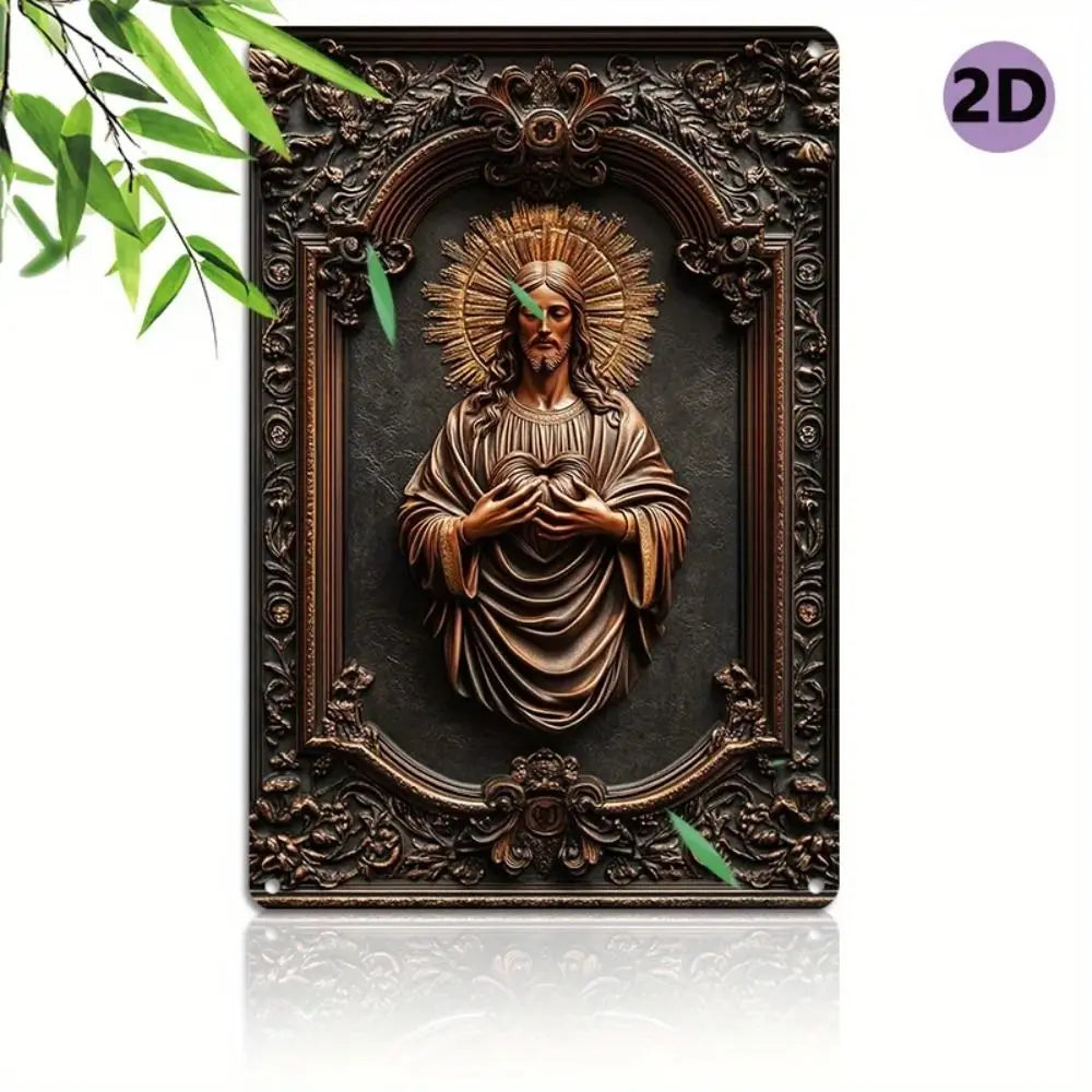 Vintage Aluminum Wall Art – Our Lady of Guadalupe Retro Sign