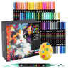 A box of Acrylic Paint Markers featuring various colors and tips, with an example marker shown below.